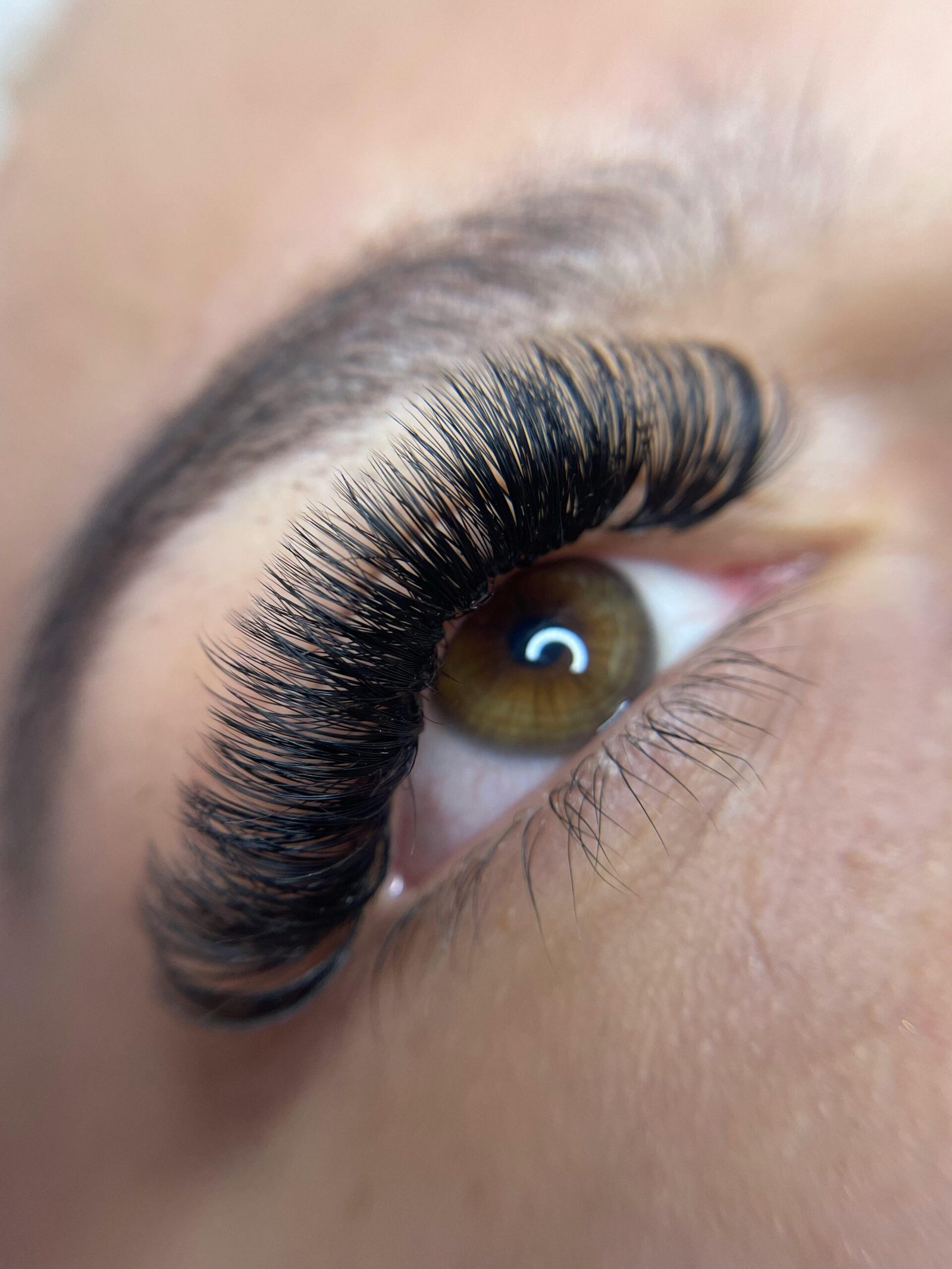 Detailed close-up of a woman